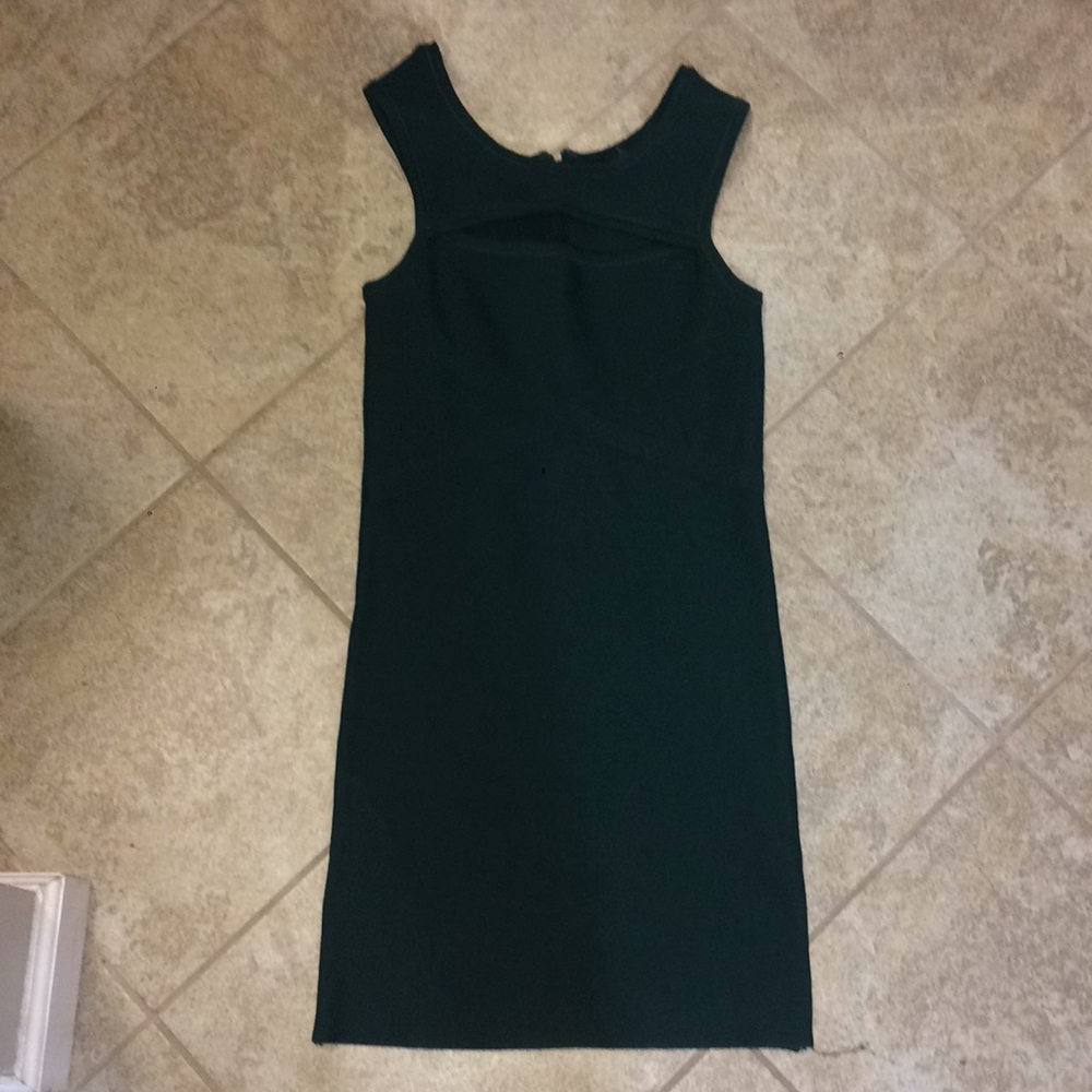 Green bandage body con dress